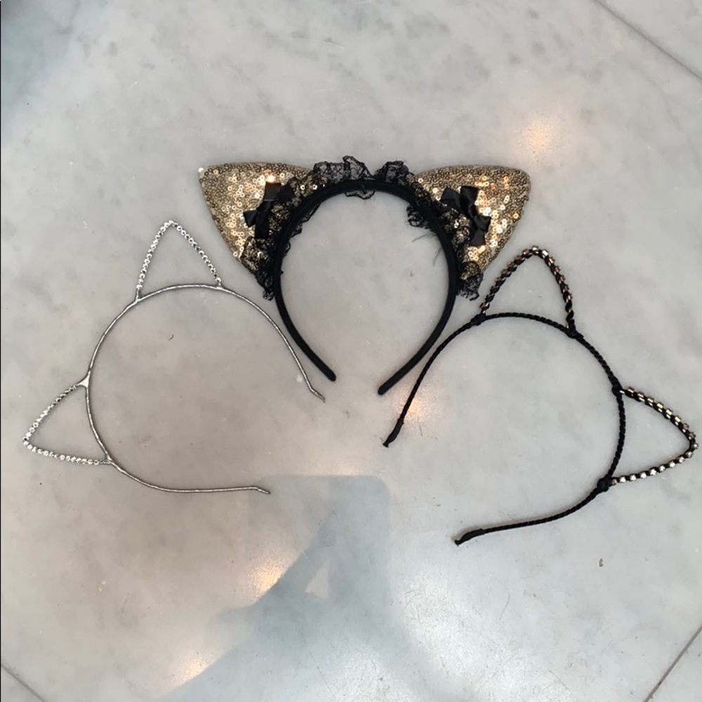 Set (3) kitty cat headbands